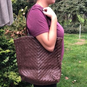 Christopher Kon Brown Woven Leather Bag